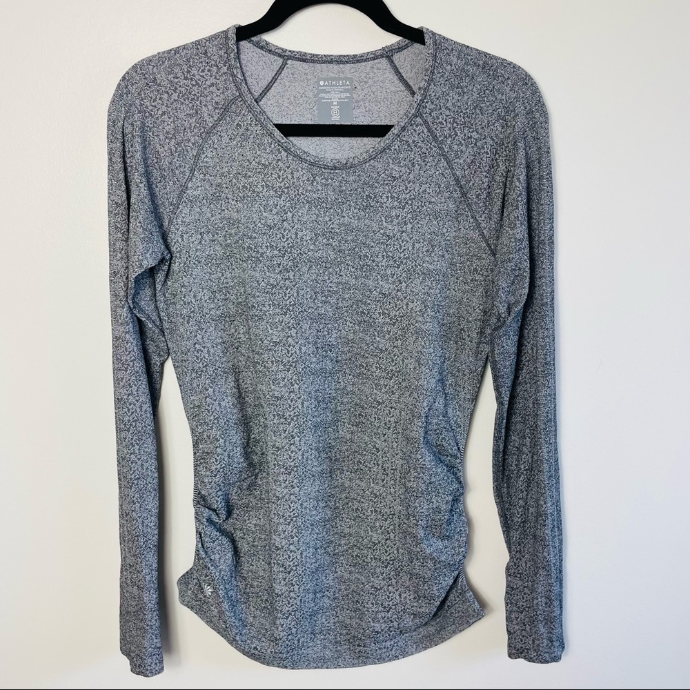Athleta Speedlight Heather Gray Longsleeve Top Thumbholes EUC